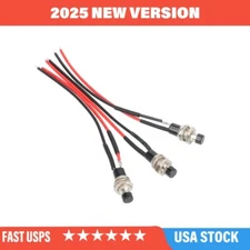 3Pcs Latching Push Button Switch ON/Off Switch Pre-soldered Wires 12V 5AMP SPST