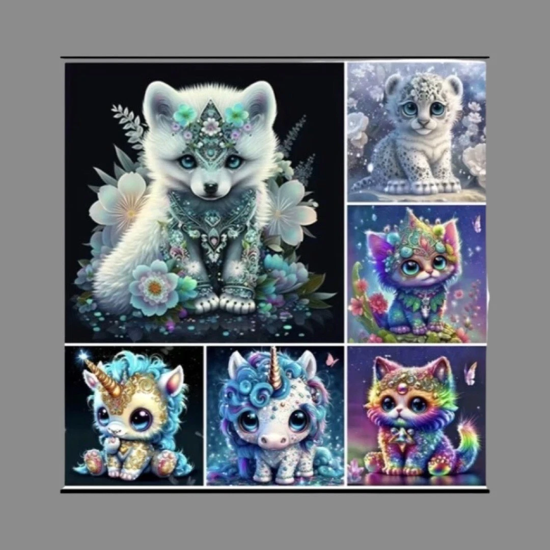 6 Pack Diamond Painting Kits 5D Diamond Art Kitscute animals, Diamond