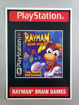 Rayman Brain Games - Toys R Us DISPLAY CARD - PlayStation 1 PS1 VidPro 2001 RARE