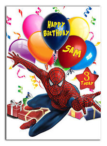 Large Personalised 5th Birthday Card SPIDERMAN Grandson Son ANY AGE OR PERSON
