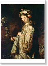 HERMITAGE MUSEUM. Rembrandt. Flora. Fine Art Print NEW
