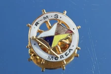 P&O ORIENT LINE RMS MOREA UNUSUAL A/F FINE ENAMEL BADGE PURCHASED ONBOARD