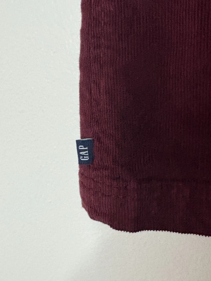 GAP Kids Burgundy Corduroy Jumper Bib Overall Dress Size 6/6x Holiday - Image 4 of 4