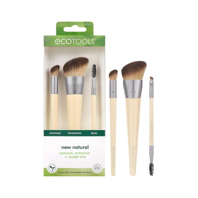EcoTools New Natural Conceal, Enhance, & Sculpt Trio, Makeup Brushes Multi 