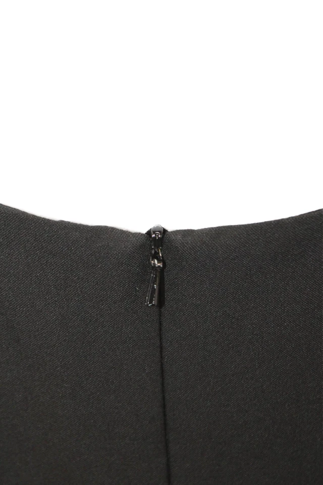 Black Halo, Women Sheath Midi Dress Black Zip Sleeveless Size 6 - Image 4 of 4