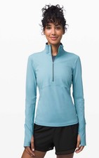 LULULEMON STRETCHY BLUE LONG SLEEVE 1/2 ZIP PULLOVER SWEATSHIRT SZ 6
