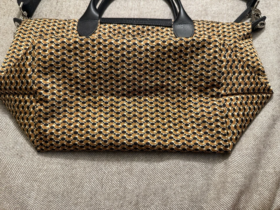 Bolso Bandolera Longchamp Le Pliage Cuir Usado en Miel (Patrón Retro) Foto 3 de 4