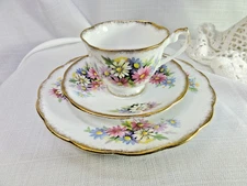 Royal Standard Fine Bone China Floral Dessert/Snack Plate, Teacup & Saucer