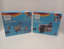 New Sealed 2025 Aldi Play Food Market  Cart and Bag Toy. Set Of 2