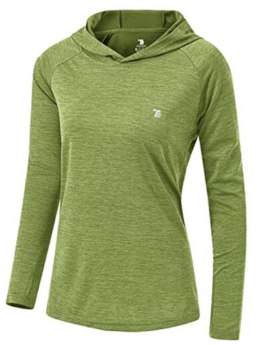 Womens UPF 50+ Sun Protection Hoodie Shirt Long Large A Regular 16-fruit Green - Picture 1 of 7