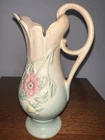 1940's Hull Art Pottery Magnolia Ewer Pitcher Vase 6 1/2 8 Inch Cream/blue #303