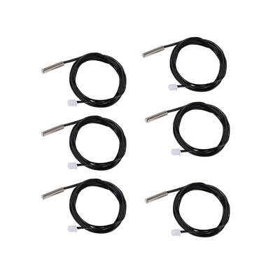 6pcs 10K Temperature Sensor Probes   1m Waterproof Stainless Steel 3950 NTC Temp