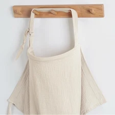 Blissful Diary Muslin Nursing Cover Cream Breastfeeding Apron Adjustable Straps