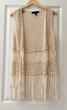 Forever 21 Women s Beige Long Open-Front Kimo...