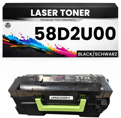 2 x Toner 58D2U00 für Lexmark Tonerkartusche Schwarz hochwertige Premium Alterna