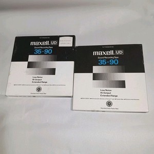 2- Maxell 7" Reel Recording Tapes, UD 35-90, Low Noise-High Output, Pristine