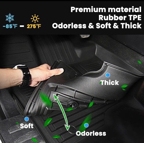 All Weather Floor Mat Fit for 2025 Dodge Ram 1500 Crew Cab 5 Seat 2nd Row - Picture 3 of 8