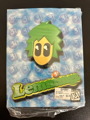 Vintage 3D Lemmings PC Big Box Complete w/ Manual & Rare Jelly Belly Promo