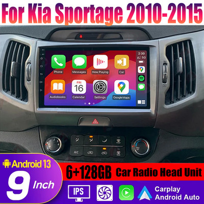 9'' Wireless CarPlay & AndroidAuto Car radio Head Unit For Kia Sportage 2010-2015