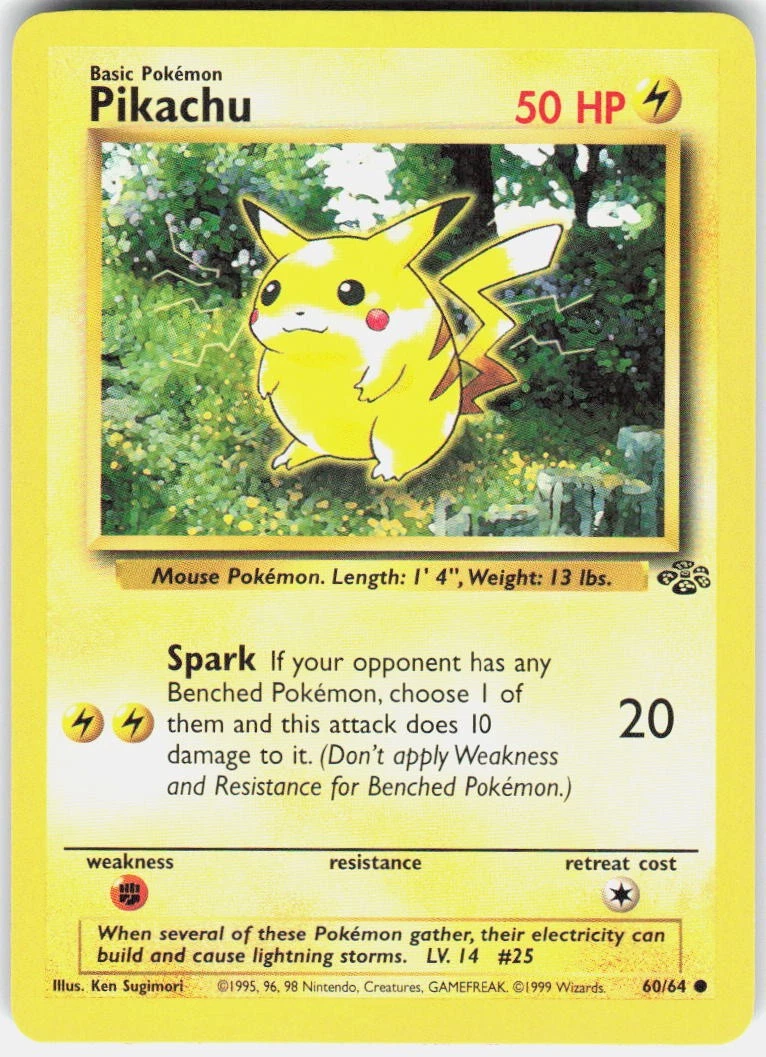 Pikachu Pokémon TCG Individual Collectible Card Game Cards for