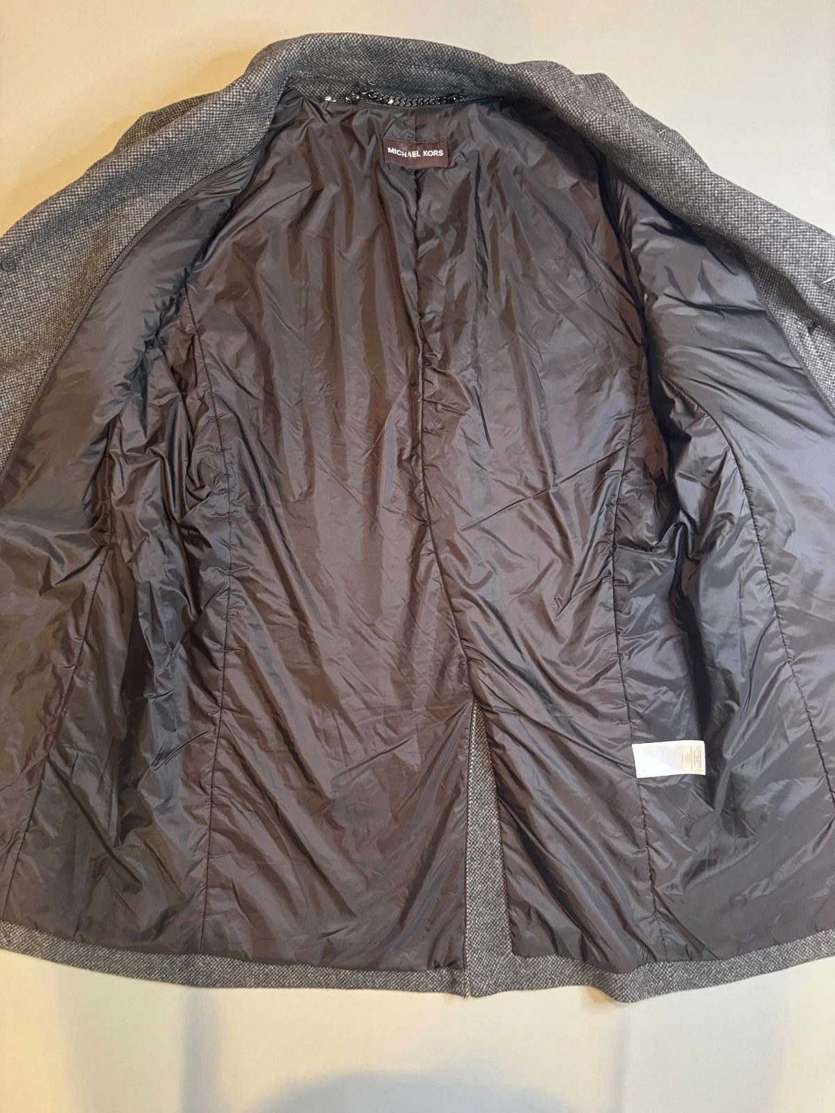 Michael Kors Charcoal Melange Wool Blend Overcoat, Large image 5