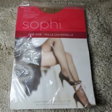 Sophi One Size Pantyhose Women Beige Day Sheer Reinforced Toe Tights NIP 264604