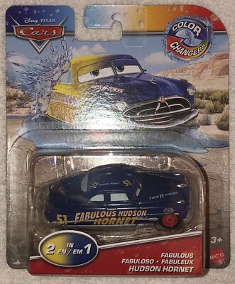 DISNEY PIXAR CARS COLOR CHANGERS YELLOW/BLUE FABULOUS HUDSON