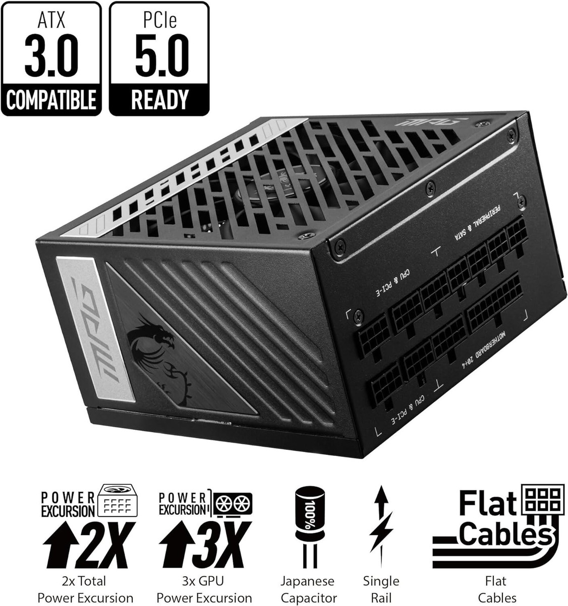 Factory Refurbished) MSI MPG A1000G PCIE 5 80 GOLD Full Modular