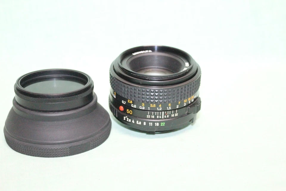 Minolta MD 50mm 1:2 Lens With filter and Lens hood - Image 3 of 4
