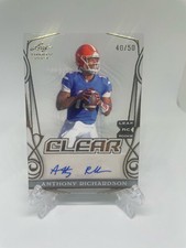 ANTHONY RICHARDSON 2023 LEAF TRINITY FOOTBALL CLEAR ROOKIE ACETATE AUTO /50