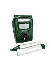 BROOX Solar Animal Repellent Ultrasonic Motion Sensor Repellent LED Flash Light