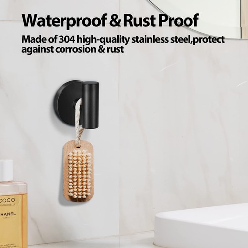 Towel Hooks for Bathroom2 Packs Wall Mount Towel HolderBlack Matte Wall Robe ... - Picture 4 of 7