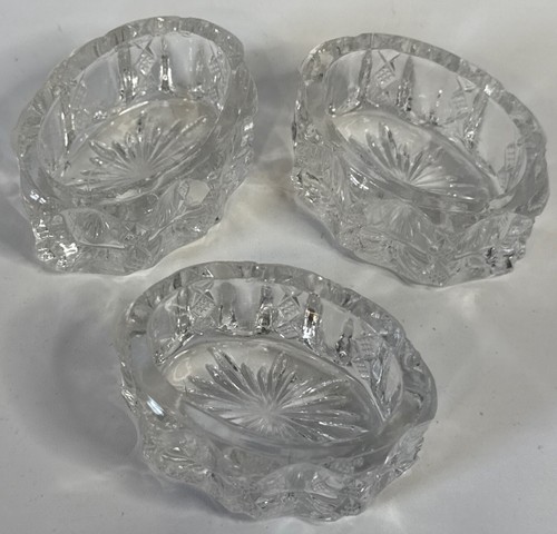 Vintage Glass Open Salts Oval Clear Set Of 3 - Picture 2 of 14
