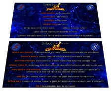 Stern Stargazer Pinball Custom Apron Instruction Cards Hi Resolution