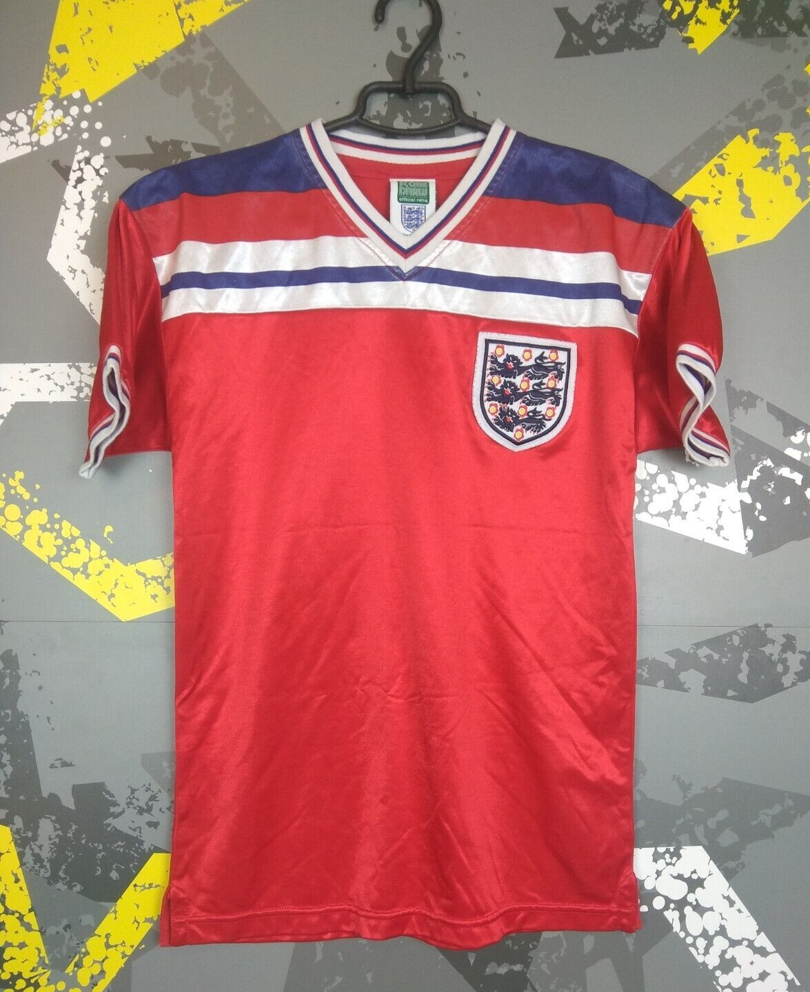 England Jersey 1980 1983 Away SMALL Shirt Retro Replica Score Draw ig93