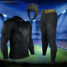 Men Soccer Football Goal Keeper Goalie Padded Long Pants Jersey Shirts Jersey