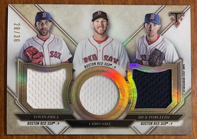 Chris SALE Rick PORCELLO David PRICE 2017 Triple Threads Jersey Relics 28/36