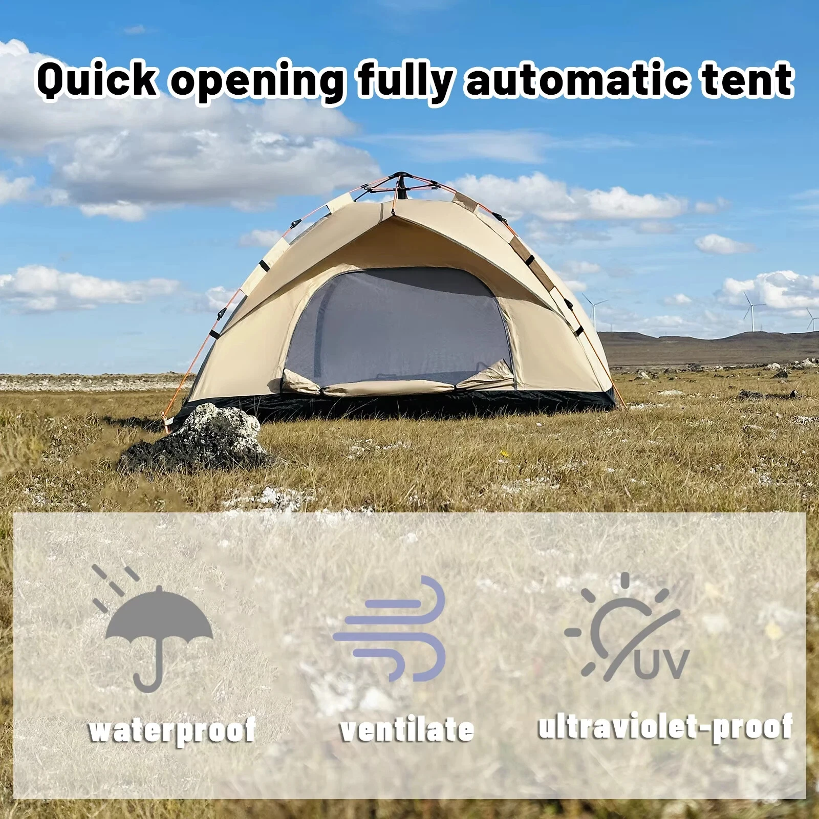 3-4 Person Pop Up Camping Tent Waterproof Outdoor Portable Cabin ⛺🌞
Opens in a new window or tab