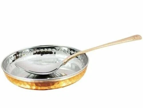 Juego de cena martillado tradicional indio tazón Katori Thali utensilios de cocina utensilios de cocina Foto 2 de 4