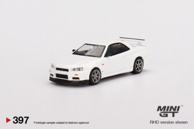 Mini GT 1:64 Nissan Skyline GT-R R34 V-Spec N1 White Diecast Car