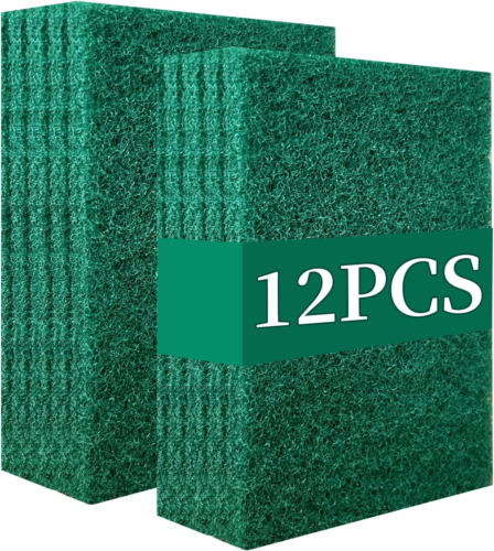Heavy Duty Scour Pads Sponge Dish Scrubber Non-Scratch Green Reusable Household - Picture 9 of 12