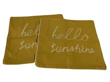 Decorative Square Throw Pillow Covers Yellow Hello Sunshine 