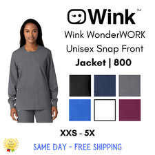 Wink WonderWORK Unisex Snap Front Scrub Jacket 800