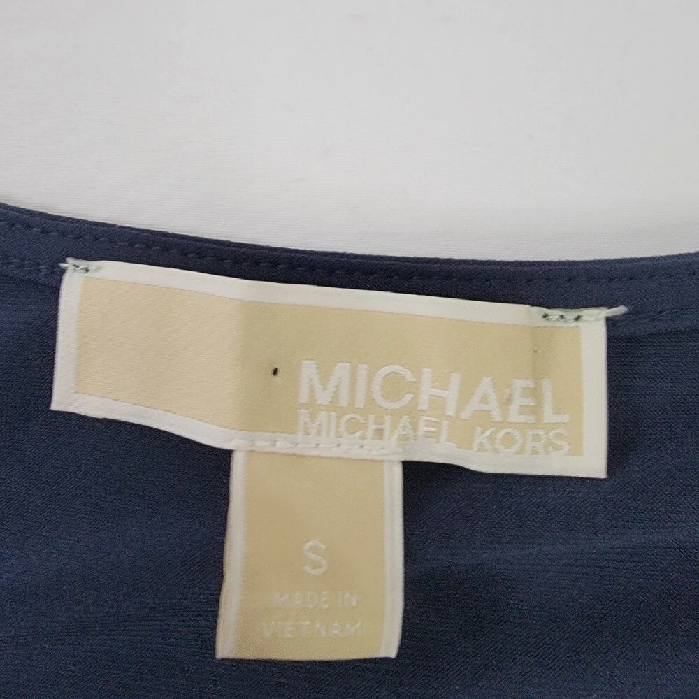 Abito Michael Kors Cambio Spalline Spalline Manica Corta Blu Navy Taglia S