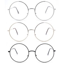 Oversized Large Iconic Circle Lens Hippie Clear Lens Fashion Glasses