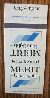 MERIT CIGARETTES PHILIP MORRIS MATCHBOOK COVER RICHMOND VIRGINIA MATCHCOVER -E24