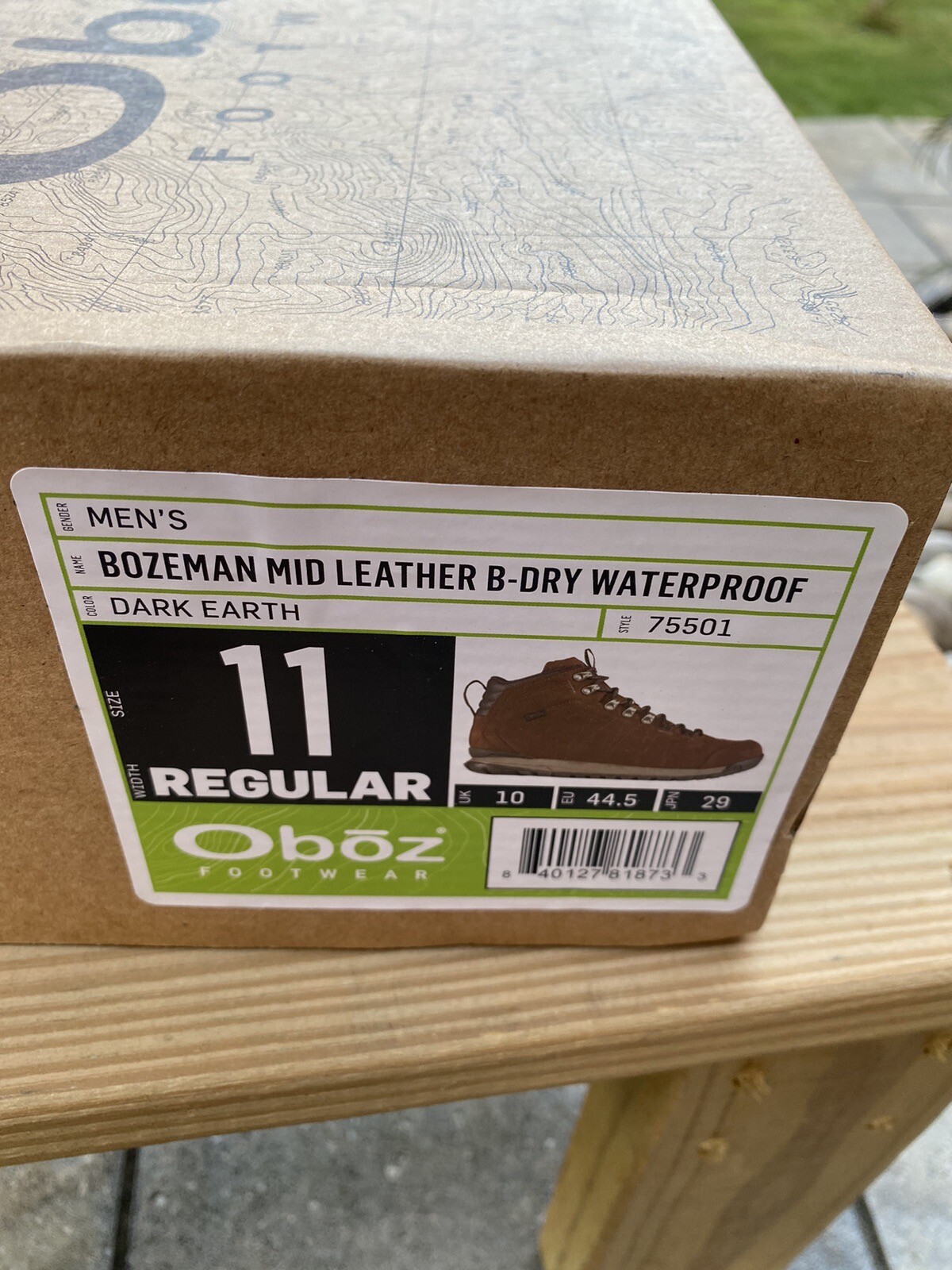 Oboz Bozeman Mid Leather BDRY Men's Casual Boots, Dark Earth, M11