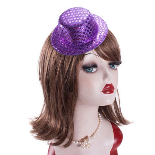 5pz Paillettes Mini Cilindrico Cappello Millinery Fascinator Morsetti Coccodrillo A008 - Foto 25 di 50