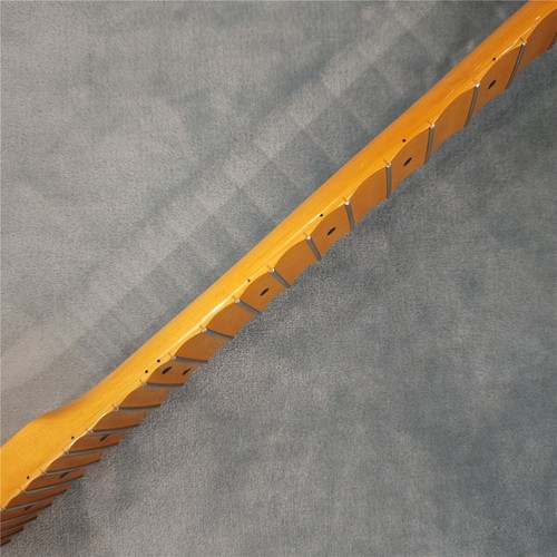 Full Scalloped Big Head Maple Electric Guitar Neck 22 Fret Yellow Glossy - Picture 5 of 10