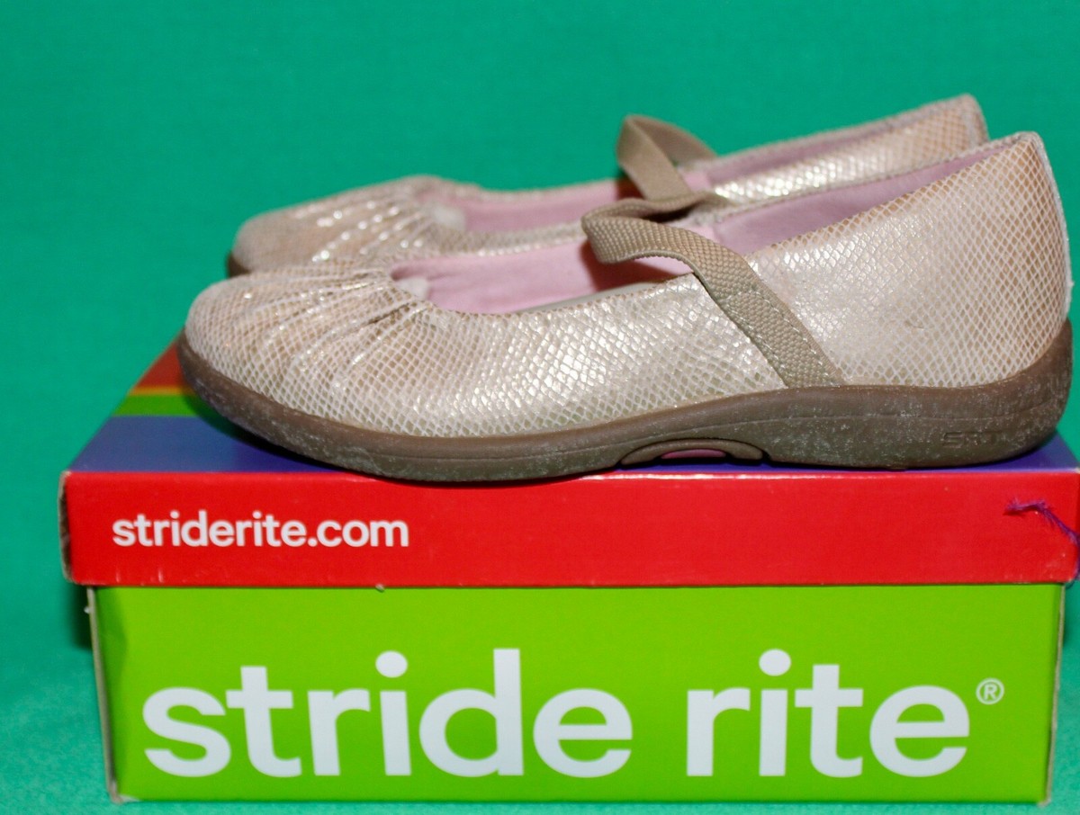 STRIDE RITE SRT GIRL CASSIE CHAMPAGNE FLAT DRESS MARY JANE SHOES SIZE 11.5  M NEW | eBay